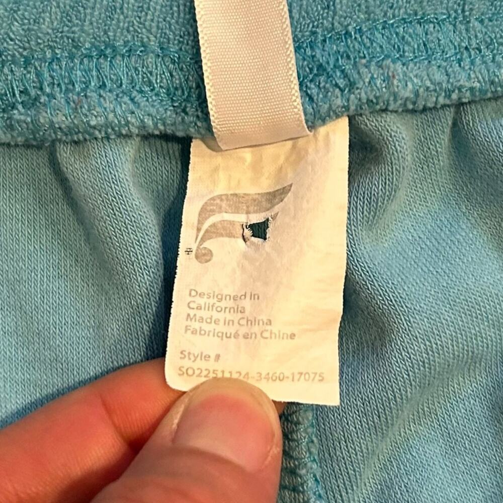 Fabletics Teal Terry Cloth Mini Shorts Mushroom Patch Coquette 1X - Picture 10 of 16